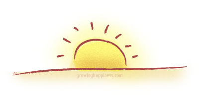 Illustration of a setting sun