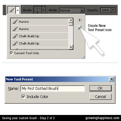 Saving your custom brush - Step 2