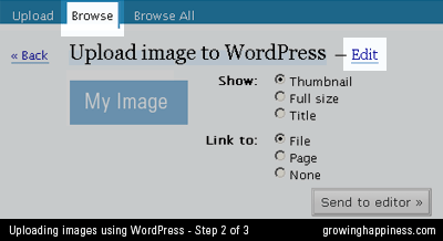 Upload image to WordPress