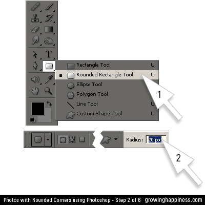Photos with Rounded Corners Tutorial Step 2