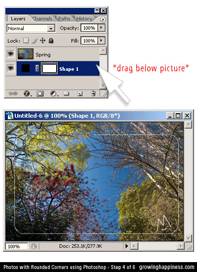 Photos with Rounded Corners Tutorial Step 4