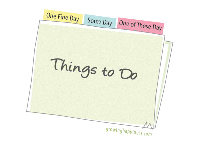 Things to do on a fine day list in a folder